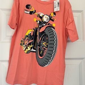 The Children's Place Orange Tee with Bold Motorcycle Graphic